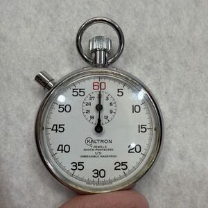 Vintage Kaltron Mechanical Stopwatch,‎ Shock Protected, Swiss Made, Works W/box